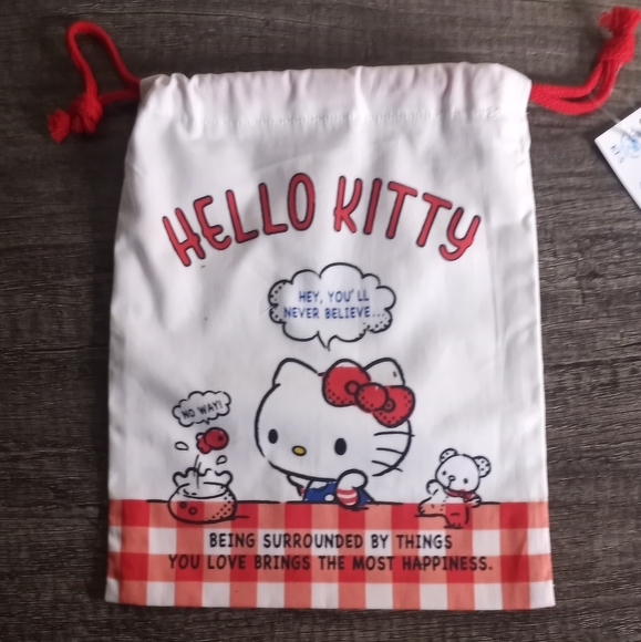 Hello Kitty Sanrio Japan Drawstring Pouch - Picture 4 of 4